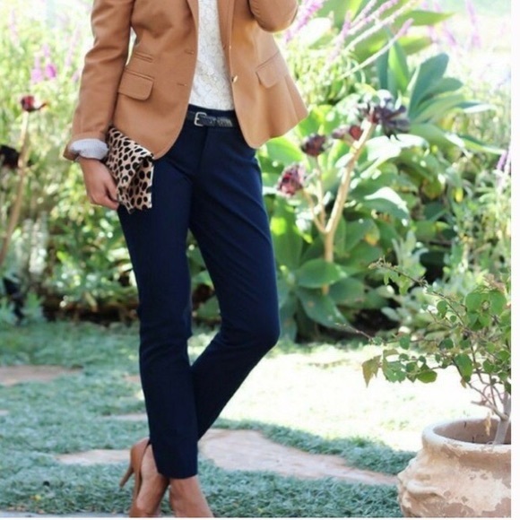 Banana Republic Pants - Banana Republic Navy Blue Stretch Straight Leg